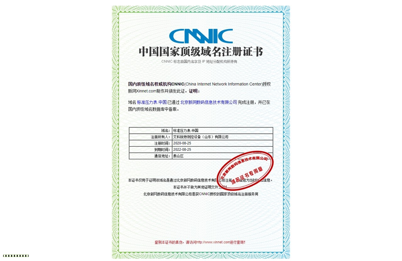 标准压力表.中国